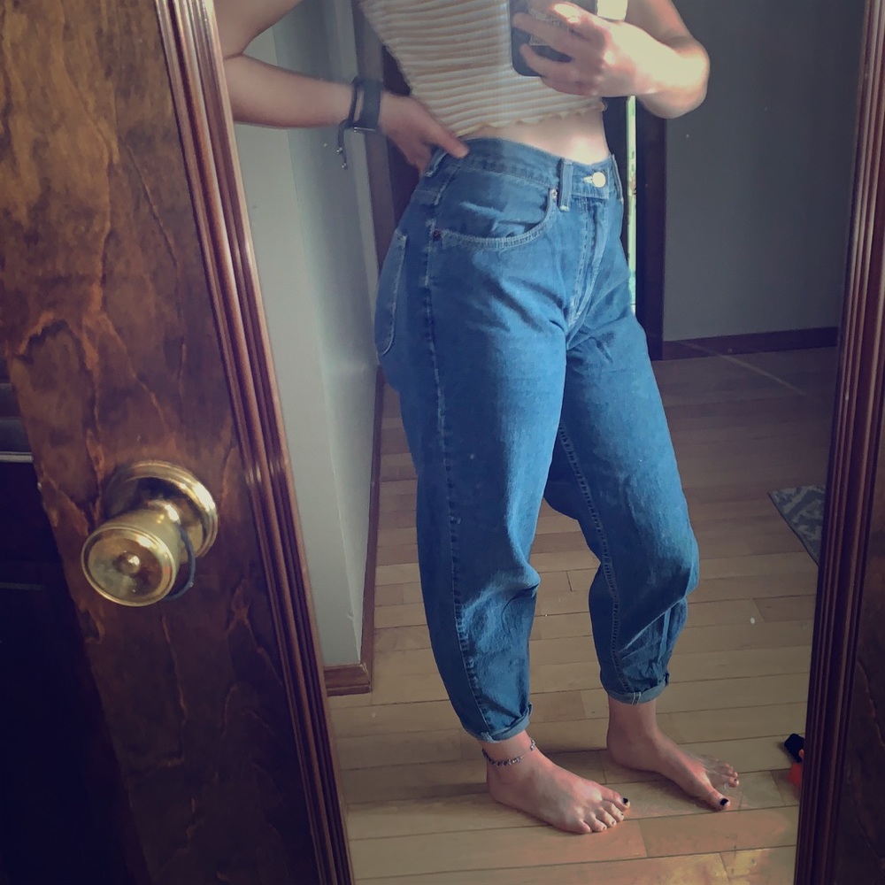Old Navy Blue Jeans, worn as mom jeans